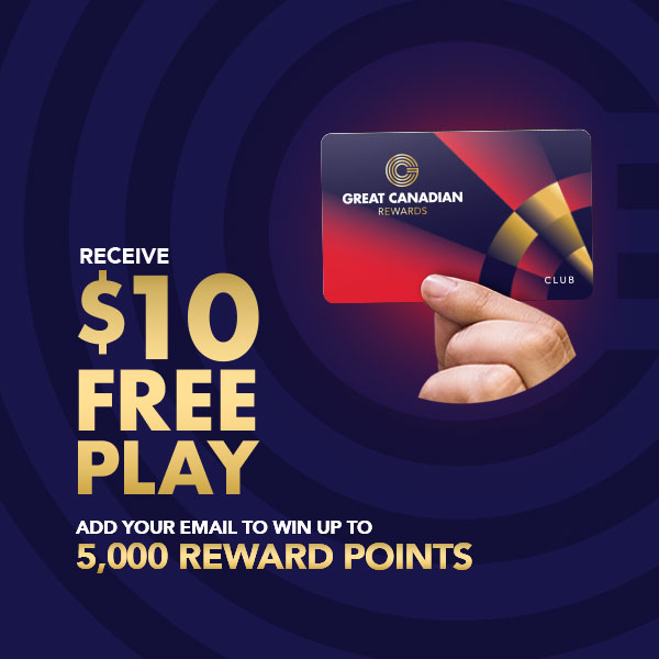 New Member Welcome Offer. Receive $10 Free Play. Add your email to win up to 5,000 Reward Points.